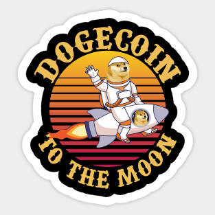 Dogecoin To The Moon Funny Sticker